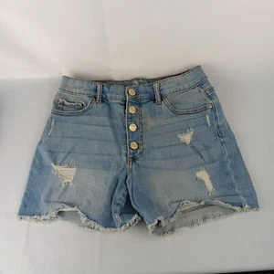 Jordache Girls Size 14 Distressed Denim Light Wash Adjustable Waist Jean Shorts - Picture 1 of 12