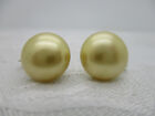 Vintage Estate Jewelry 10k Solid Gold Off White Faux Pearl Screw On Earrings