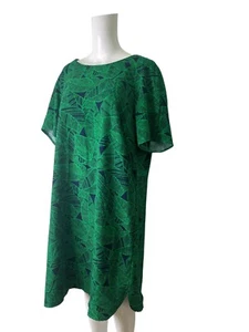 PRIMARK Dress Size 2XL 20 Green Tunic Leafs Shift Zip Womens NEW EU48 RRP £13 - Picture 1 of 14