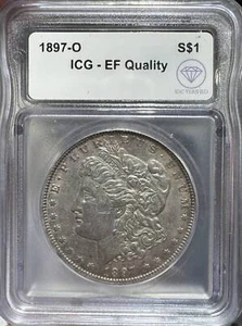 1897 O Morgan Silver Dollar ICG EF Quality IDC Verified - Picture 1 of 2