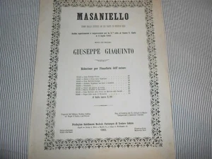 1861 FILIPPO IZZO MASANIELLO - TARANTELLA DI GIUSEPPE GIAQUINTO TEODORO COTTRAU - Picture 1 of 3