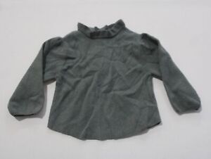 Zara Kid's Girl's Ruffle Neck Ribbed Sweater AC9 Gray Size 12-18 Months NWT