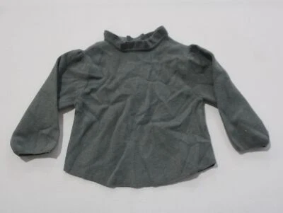 Zara Kid's Girl's Ruffle Neck Ribbed Sweater AC9 Gray Size 12-18 Months NWT - Image 1 of 3
