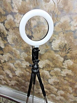 LED Studio SunPak Ring Light Photo IPhone Light Lamp w Tripod, USB Light Control - Image 1 of 4
