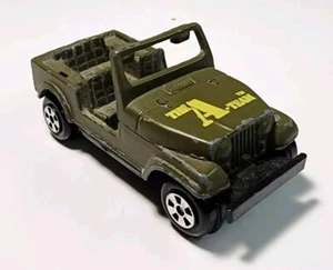 Vintage ERTL Military Green A-Team Jeep 1/64 Diecast/Plastic 100-0405 VHTF - Picture 1 of 10
