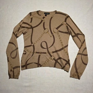 Maglione donna Lauren Ralph Lauren grande seta cashmere equitazione Y2k girocollo - Foto 1 di 12