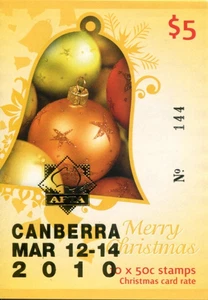 2009 Merry Christmas - Stamp booklet Barcode 376192 APTA Canberra Overprint - Bild 1 von 3