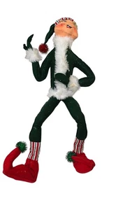 Annalee 22" Candystripe Verde Elfo Natale 2005 Bocca Aperta - 745505 - Foto 1 di 12