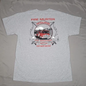 McCloud Fire Muster Shirt Mens Large Gray Gildan DryBlend Firefighter Event Tee - Picture 1 of 10