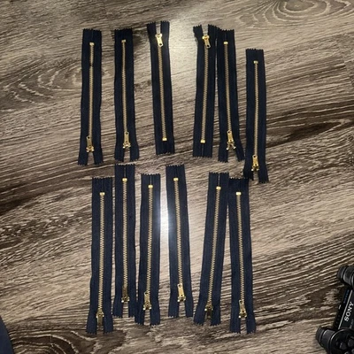 Lote De Colección De 12 Cremalleras Jean Mark 2 Hechas En EE. UU. Azul Marino Foto 1 de 4