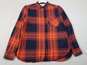 Old Navy Button Up Shirt Women’s Small Multicolor Plaid Lightweight Flannel Fall - Picture 1 of 16