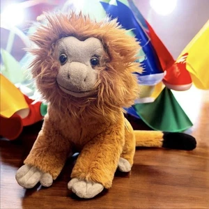 FAO Schwarz Goldener Löwe Tamarin Affe Realistisch Plüschtier Stofftier Papiere Neu mit Etikett - Bild 1 von 13