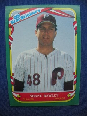 1987 Fleer baseball Star Stickers Shane Rawley Philadelphia Phillies #96 - Image 1 of 2