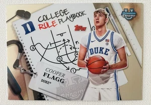 2024-25 Bowman University Chrome Cooper Flagg College Rule Playbook #CRP-5 Duke - Picture 1 of 2