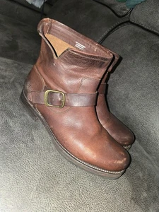 Frye Veronica Damen-Lederstiefeletten Größe 10 B braun Moto Boho Pferd Mädchen robust - Bild 1 von 9