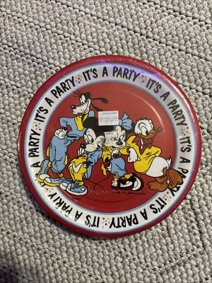 "Platos de papel Disney Beach It's A Party vintage años 90 Mickey Minnie Mouse 9"" (8)" Foto 1 de 4
