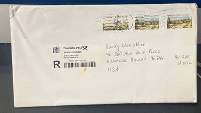 large Germany registered cover  2020 to Hawaii - Image 1 of 4