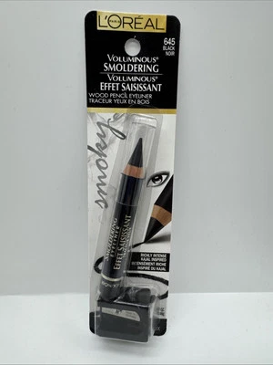 L'Oreal 645 Black Voluminous Smoldering Wood Pencil Eyeliner Sharpen COMBINESHIP - Image 1 of 2