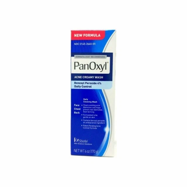 PanOxyl Acne Creamy Wash Benzoyl Peroxide 4% Daily Control - 6oz