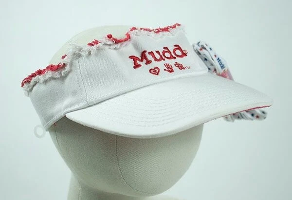 MUDD NIÑAS JÓVENES NUEVO CON ETIQUETAS BLANCO ROJO PAISLEY VISERA SOMBRERO CORDONES AJUSTABLES TALLA ÚNICA Foto 1 de 1