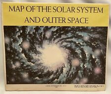 Vintage 1960 Fold Up Map of the Solar System & Outer Space 48" x 35" Zodiac