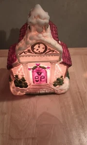 Christmas Village Light Up School Vintage - Picture 1 of 3