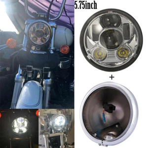 5-3/4" 5.75 LED Headlight Hi-Lo Motorcycle Housing Bracket For Harley Sportster - Picture 1 of 12