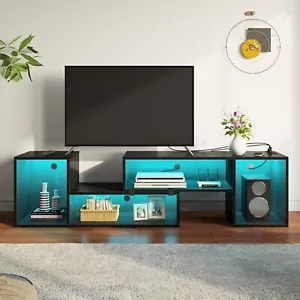Deformable TV Stand with LED Strip & Power Outlets, Modern Entertainment Center - Picture 1 of 7