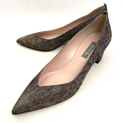 SJP SARAH JESSICA PARKER Block Chunky Heel Pumps 6.5 Animal Print Embellished - Image 1 of 4