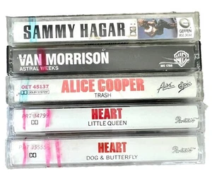 Lot 5 Classic Rock Cassette Tapes Heart, Sammy Hagar, Alice Cooper, Van Morrison - Imagen 1 de 12