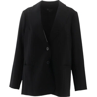 DG2 Diane Gilman Ponte Knit Boyfriend Blazer Women's, Black, XS - Image 1 of 3