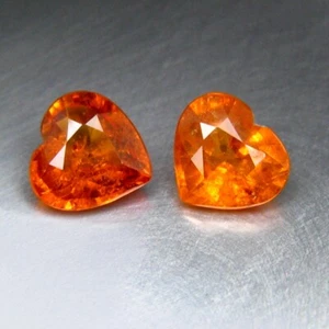 1,63 ct 5,9 x 5,4 mm cuore naturale Fanta arancione spessartite granato pietra preziosa, Nigeria - Foto 1 di 3