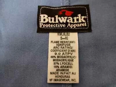 Bulwark FR Concealed Snap-Front Lab Coat Flame Resistant Blue NEW - Image 1 of 4