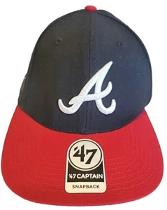 '47 MVP MLB Atlanta Braves On Field Hombres Azul Marino Rojo Ajustable Gorra Sombrero - Imagen 1 de 6