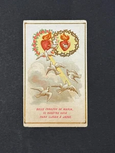 holy card chromolithography santino "SAGRADO CORAZON" PUBLICIDAD CHOCOLATE - Picture 1 of 2