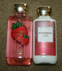 Bath and & Body Works STRAWBERRY SODA Set Body Lotion & Shower Gel NEW  - Picture 1 of 3