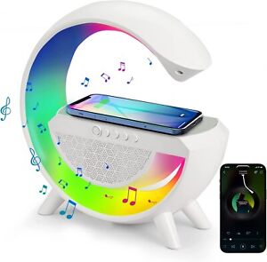 LED Table Lamp with Wireless Charger, RGB Color Changing Ambient Light, Dimmable