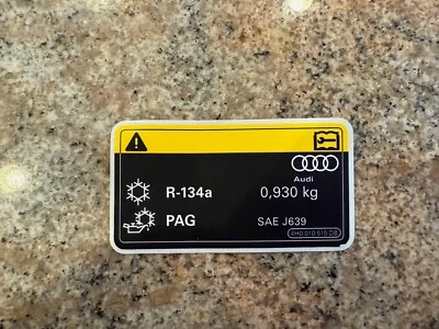 2020 Audi S8 L AC Label Part# 4H0-010-515-DB - Imagem 1 de 4