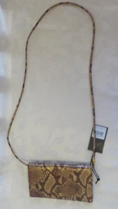 Rachel Zoe Crossbody Clutch NWT Metallic Bronze Faux Snakeskin Detachable Strap - Picture 1 of 20
