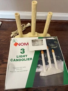 Vintage Noma 3 Light Electric Window Candle Christmas Candolier  Original Box  - Picture 1 of 8