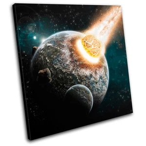astronomy Fantasy Planets Science Space Stars Canvas Artwork Picture Print Wall - Foto 1 di 1