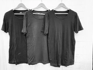 Livergy Men's 3-Pack Black Cotton T-Shirts 7XL Short Sleeve - Picture 1 of 3