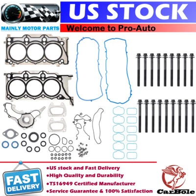 Juego de pernos de junta de culata para Chrysler Dodge Durango Jeep Wrangler 3,6 L V6 2011-2016 Foto 1 de 4