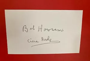 Bob Howsam Cincinnati Reds Signed Autograph Index Card 1970s GM 1975 1976 d.2008 - Picture 1 of 4