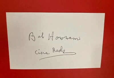 Bob Howsam Cincinnati Reds Signed Autograph Index Card 1970s GM 1975 1976 d.2008 - Image 1 of 4