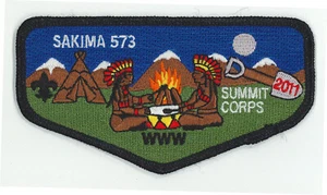 USA BOY SCOUTS OF AMERICA - BSA OA SAKIMA LODGE 573 Summit 2011 parche con solapa scout - Imagen 1 de 2
