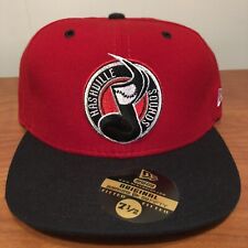 Nashville Sounds Hat Baseball Cap Fitted 7 1/2 New Era Red Vintage MiLB New