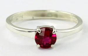 Created Ruby, 925 Sterling Silver Ladies Ring, SR301-Handmade - Picture 1 of 5