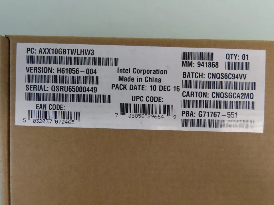 NEW Intel AXX10GBTWLHW3 Dual RJ-45 port 10GBASE-T IO Module - Image 1 of 4