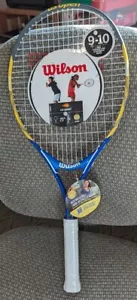 WILSON US OPEN 25" WRT20330U TENNIS RACKET FOR AGES 9-10, BLUE W/ YELLOW 3 7/8" - Picture 1 of 5